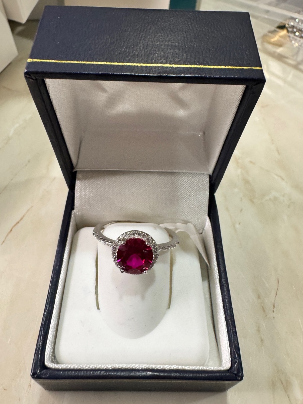 RUBY 925 Sterling Silver Ring Gemstone size 9